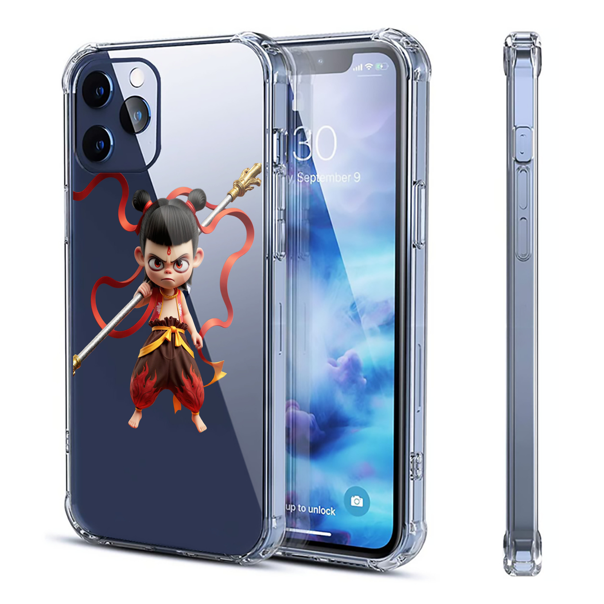 （画像用） Ne Zha 2 ナタ 魔童の大暴れ 【iPhone 12シリーズ対応】透明スマホケース（クリアソフトケース）